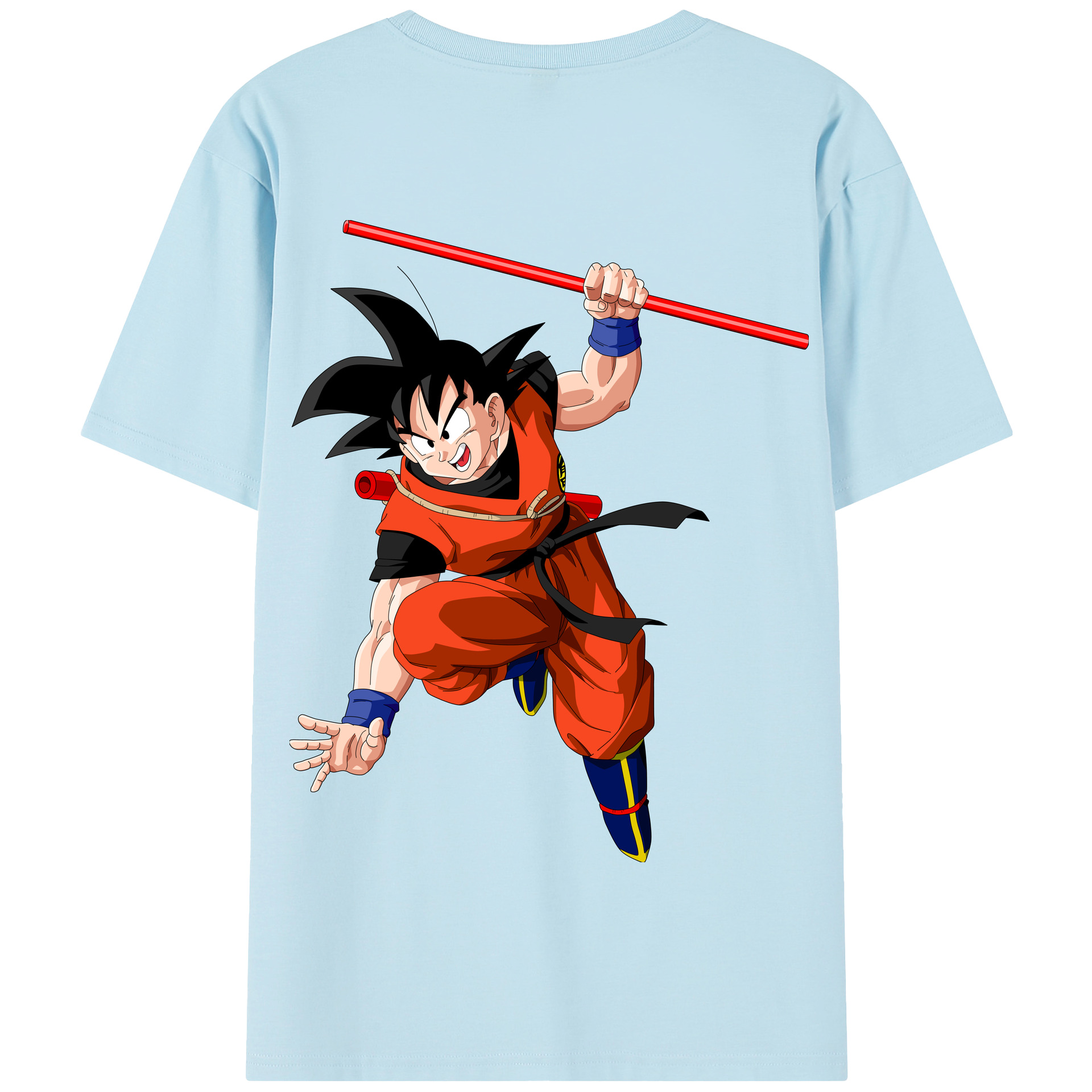 （画像用） ドラゴンボール 孫悟空（そん ごくう）Son Goku カカロット DRAGON BALL Kakarotto 綿100％半袖Tシャツ（背面プリント）